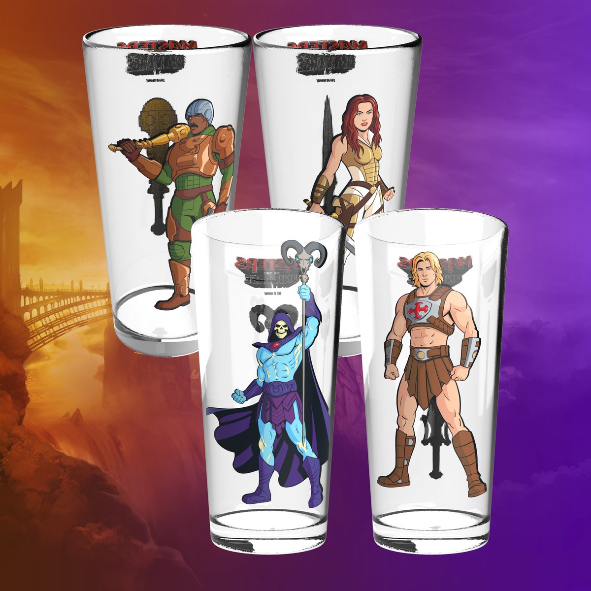 Masters of the Universe 16oz Character Pint Glass Set
